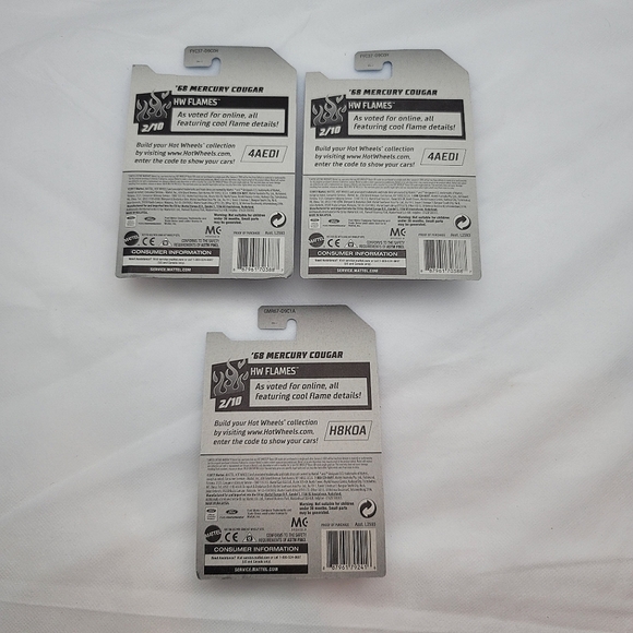 Hot Wheels '68 Mercury Cougar HW FLAMES (Yellow Flames or White Flames) - Picture 2 of 2